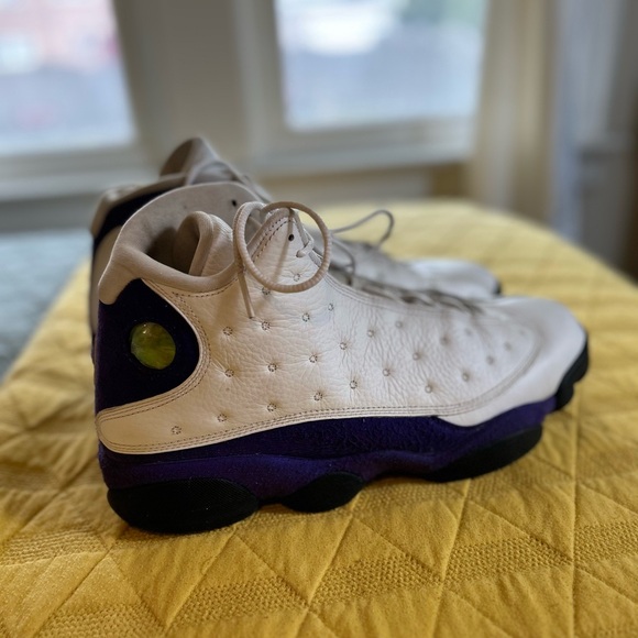 Nike Jordan White and Purple High-Top Athletic Shoes - Picture 8 of 9
